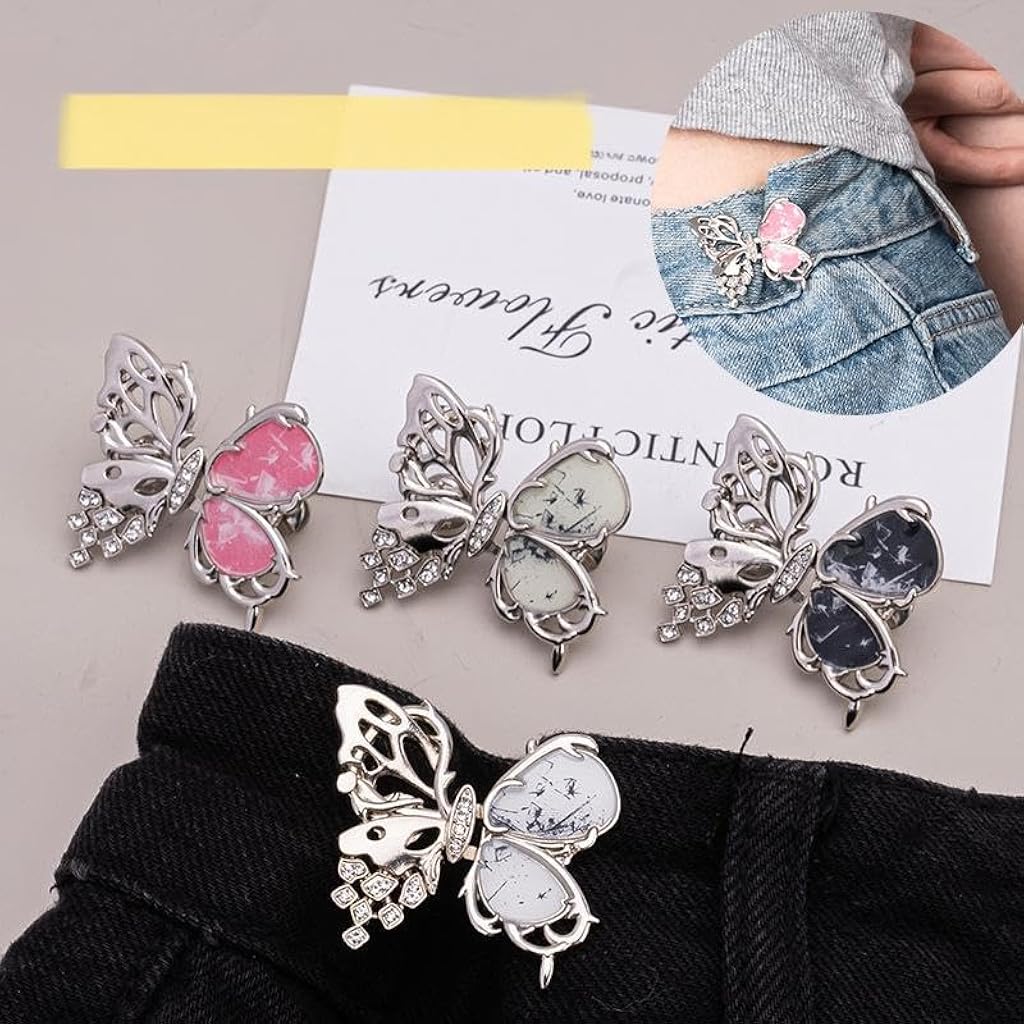 HASTHIP® Juego de 4 botones con flores para tensar la cintura los pantalones vaqueros holgados