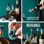 HASTHIP Wine Stoppers for Table Setting and Decoration featuring Hat Style Silicone | 3Pcs Reusable Universal Fit Plugs