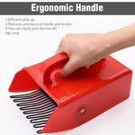 HASTHIP® Metallic Berry Picker Comb & Rake - Plastic Blueberry Picker Scoop With Ergonomic Handl - Fruit Picker Tool - Blueberry Rake Scoop for Orchard - Easier Berry Picking for Blackberries & Cherry