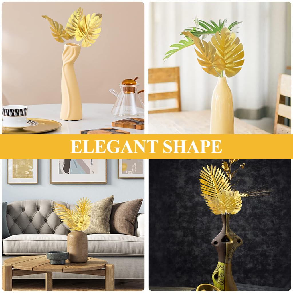 HASTHIP Golden Monstera Leaves for Home and Wall Decor featuring 12pcs 11.8 in Stems | DIY Crafts
