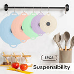 HASTHIP Silicone Lids for Bowls and Pots featuring Dual Ears | 5 Sizes 4–12 in BPA‑Free Silicone