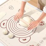 HASTHIP Silicone Baking Mat for Dough Rolling with Non Stick Surface and Measurement 19.6x15.7 in | Includes Scraper and Brush