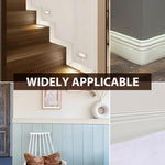 HASTHIP Flexible Baseboard Molding Trim for Home Decoration with Peel and Stick NBR | 78.74×3.9 in Cuttable Milky White Finish