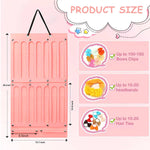 HASTHIP Hair Bows Holder for Girls featuring 16 Ribbons & 2 Carabiners | Soft Felt Wall Organizer