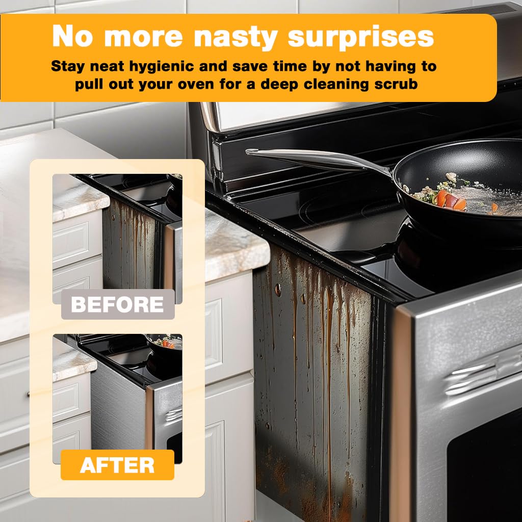 HASTHIP Silicone Stove Gap Filler for Kitchen Gaps featuring Trim to Fit Design 30 in Black
