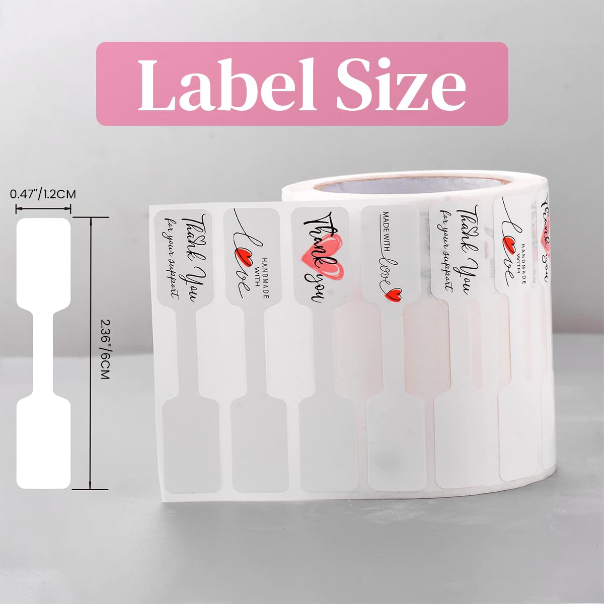HASTHIP Jewelry Label Loops for Rings and Necklaces 1000pcs with Writable Surface | Self Adhesive Paper Tags