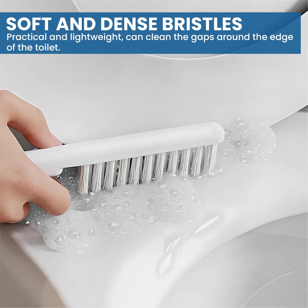 HASTHIP Toilet Brush Kit for Bathroom Cleaning with 3 Piece Set and 360° Deep Scrub | Plunger and Storage Rack