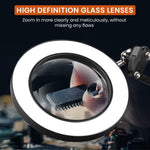 HASTHIP Desk LED Magnifier for Repairing and Reading with 15X Lens and Flexible Arm | USB 3‑Color Lighting