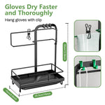 HASTHIP Kitchen Sink Organizer for Countertop with Drainage System and Removable Tray | 10×6×13.7 in Black Sponge Holder with Hooks