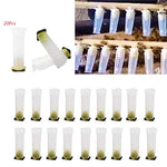 HASTHIP Queen Bee Cages 20PCS for Hive Introduction with Snap-On Lids and Candy Plug 2.6cm x 7.8cm