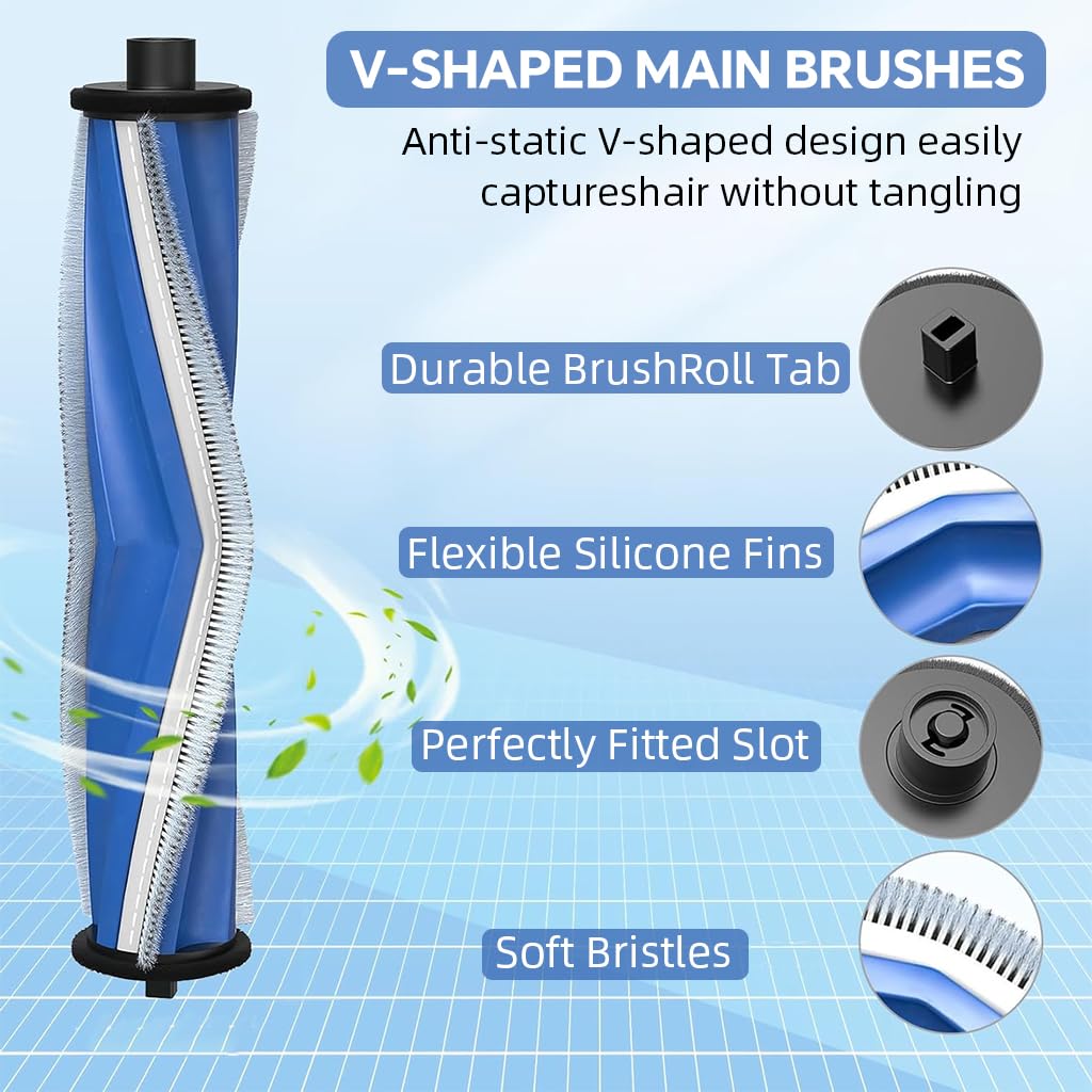 HASTHIP Replacement Parts for Ecovacs T30 Omni with 10 pcs full kit | main and side brushes