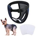HASTHIP® Pañales Reutilizables para Perros Hembra Transpirables con 3 Almohadillas Absorbentes de Algodón,Cintura Elástica y Hebilla Rápida,Lavables y Cómodos para Cachorros Perros