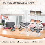 HASTHIP Glasses Display Stand for 10 Pairs featuring Two Row Design and Transparent Plastic | 11.6x12.6x11.4 in Space Saving Organizer