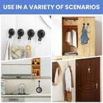HASTHIP Wall Hooks for Bathroom and Kitchen with Strong Vacuum Suction Cup | 4Pcs Removable Set