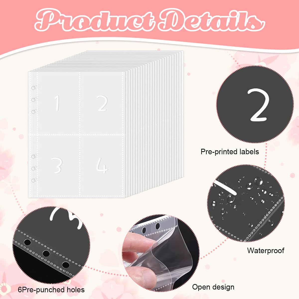 HASTHIP Envelopes Challenge Binder for 100 Day Saving Goals with $5050 Tracker Sheet | A5 PVC Sakura Organizer