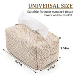 HASTHIP Tissue Paper Box Holder for Table and Bathroom with 17 x 9.5 x 8 cm Fit | Cotton Linen Beige Organizer