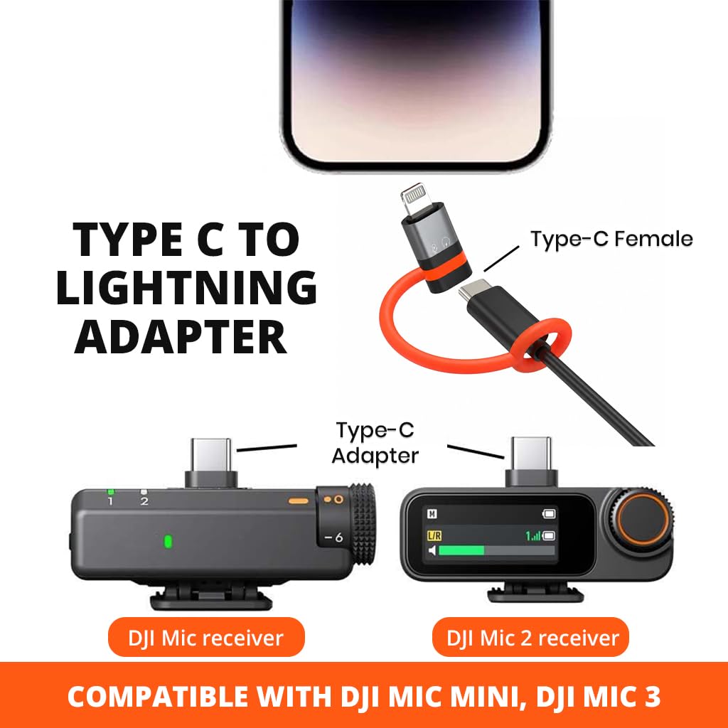 HASTHIP® Adaptador de teléfono móvil Lightning para Mic Mini, con Clip magnético, Compatible con iPhone 14/13/12/11, Conector para Smartphone, PC y Mac, Accesorios de Montaje Gris
