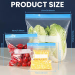 HASTHIP Reusable Zipper Bag for Food Storage with Leakproof Seal and 54pcs Multi Size LDPE Set