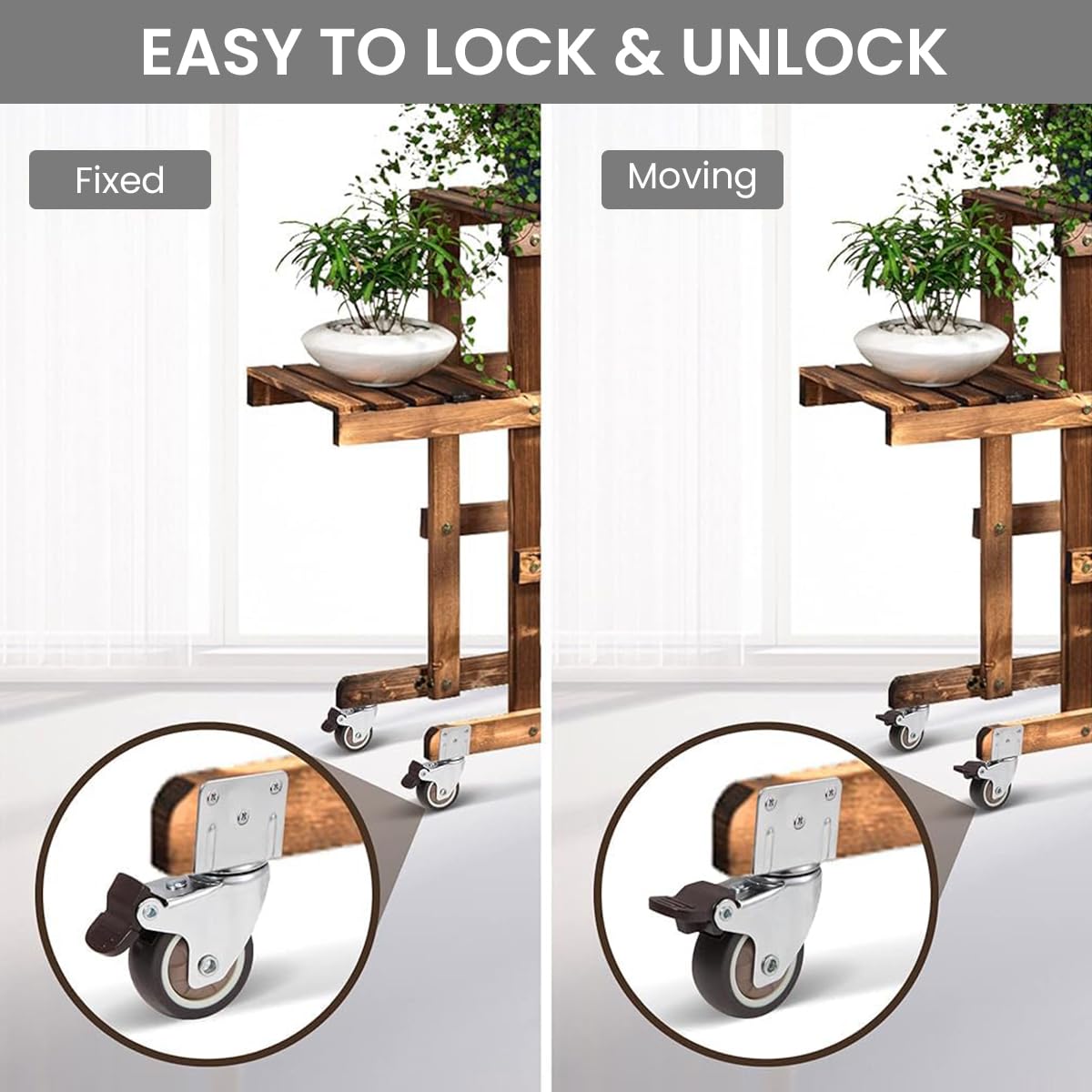 HASTHIP® L-Shaped Caster Wheels, 1 Inch L-Shaped Small Rubber Casters Set of 4, 360 Degree Plate Swivel Castors Wheel, Casters Wheels for Furniture, Swivel Furniture Casters, Load 200lbs