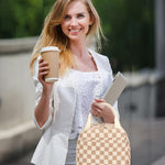 HASTHIP Lunch Bag for Office with 9L Capacity and Dual Zipper | Corduroy Beige Tote