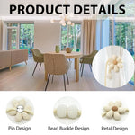 HASTHIP Curtain Ties 4PCS for Bedroom and Living Room featuring Elegant Flower Charm | Decorative Rope Clips