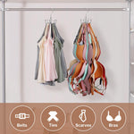 HASTHIP Tie Organizer for Closet Storage with 8 Hooks and 360° Rotatable Nylon Hanger | Space Saving Wardrobe Access