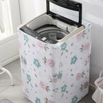 HASTHIP Washing Machine Cover for 6–7 kg Top Load Models with Roll‑Up Front | PEVA Floral Dustproof Design