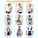 HASTHIP® 6-in-1 Baby Carrier with Lumbar Support 360 All-Position Baby Wrap Carrier Front and Back