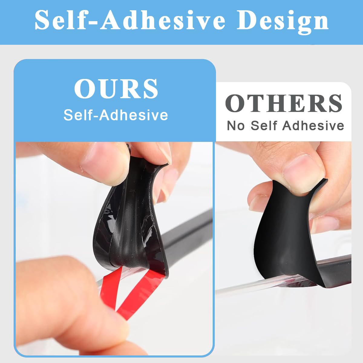 HASTHIP Rubber Edge Trim for 0.5–2mm Metal Panels featuring Self Adhesive EPDM | 16.4ft Cuttable Protective Seal