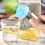 HASTHIP Small Kitchen Tongs for Desserts and Ice Cubes featuring Silicone Palm Tips | 3Pcs 5.1 in Stainless Steel