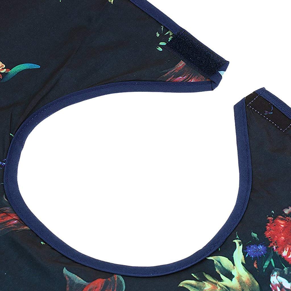 HASTHIP Adult Bibs Clothing Protectors for Mealtime with 65×45 cm Coverage and Crumb Catcher | Washable Waterproof Floral Apron