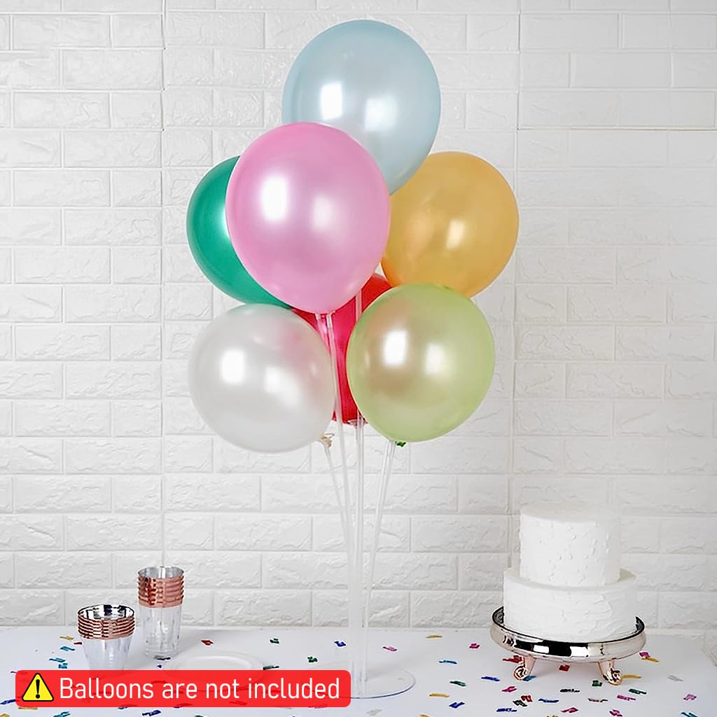 6Pcs Balloon Stand for Decoration, Balloon Supplies with Dot Stickers Balloon Accessories, Balloon Sticks with Base for Table Birthday Baby Shower Graduation Party Decorations