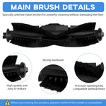 HASTHIP Replacement Vacuum Cleaner Accessories for AGARO Alpha with 9 Piece Set | Includes Main and Side Brushes Filters and Mop Cloth