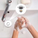 HASTHIP Kitchen Sink Strainer for 1.33–1.57 in Drains with Pop Up Stopper | Brass Silver Plug