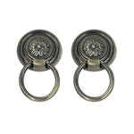 HASTHIP® 2PCS Antique Brass Drop Ring Pulls for Cabinet, Dresser, Drawer, and Cupboard – Oil-Rubbed Bronze Zinc Alloy Vintage Handles 47mm Ring Knobs