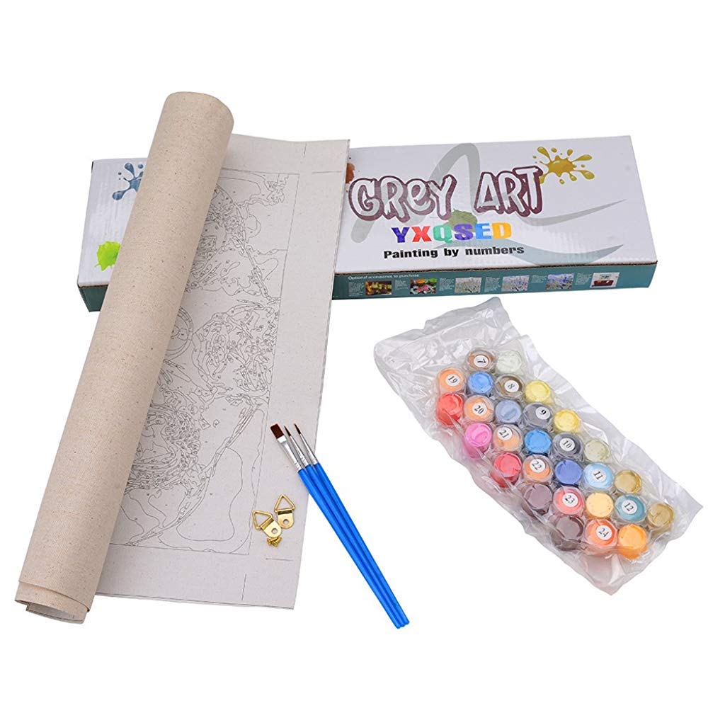 HASTHIP Paint by Numbers Kit for Kids and Adults with Brushes 16×20 in Canvas | Gift Idea