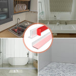 HASTHIP® 6.6ft/2m Shower Threshold Flexible Shower Water Guard Blocker Stopper, Self-Adhesive Silicone Shower Water Dam Shower Splash Guard for Kitchen Countertop Sink, Bathroom