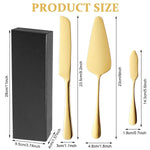 HASTHIP Cake Knife and Server Set for Weddings with Ergonomic Non Slip Handles | 3Pcs 9.29in Knife 8.8in Server 6.7in Spatula