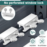 HASTHIP Sliding Window Key Locks for Home Security with Dual Screw-In Stud Design | 3 Pcs Silver Aluminum