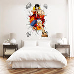 HASTHIP Monkey D Luffy Wall Sticker for Kids Bedroom 19.6×27.5 in featuring 3D Effect | Removable PVC Decor