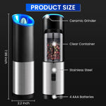 HASTHIP Electric Pepper Grinder with LED Light and Ceramic Core | Battery Operated Adjustable Coarseness