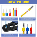 HASTHIP Ferrule Crimping Tool Kit for Electrical Connections with 1200 pcs Copper Terminals | Self Adjusting Ratchet Plier