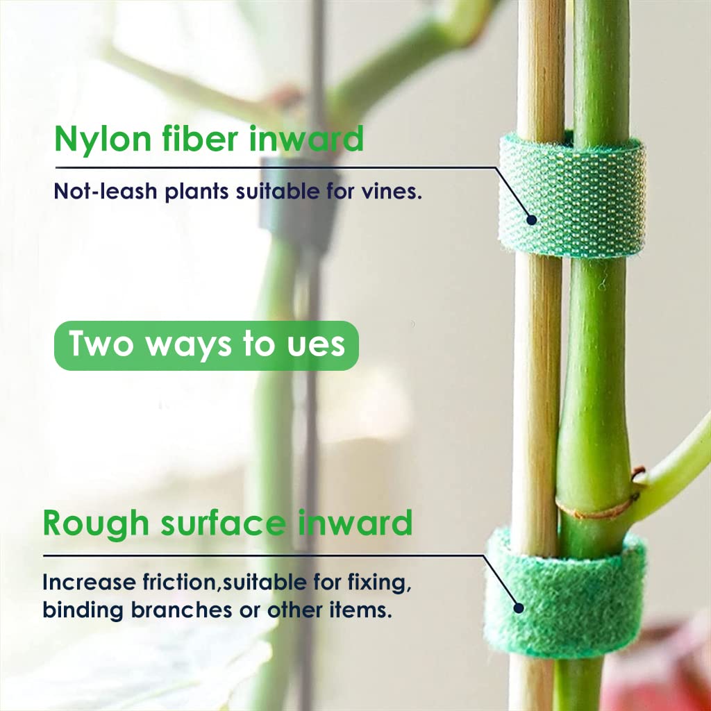 HASTHIP Plant Tie Strap for Garden Support with Hook and Loop Design 20 pcs 1 m Nylon Rolls