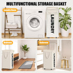 HASTHIP Mobile Laundry Basket for Home Use with Caster Wheels and 75L Capacity | Waterproof Oxford Cloth Collapsible Design