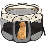 HASTHIP® Foldable Pet Playpen Breathable Indoor Pet Fence Pet Enclosure with Mesh Window for Cat Dog Movable Pet Delivery Room