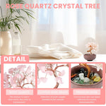 HASTHIP Crystal Tree Feng Shui for Desk Decor with Ceramic Basin and Pink Quartz 7x10cm | Good Luck Gift