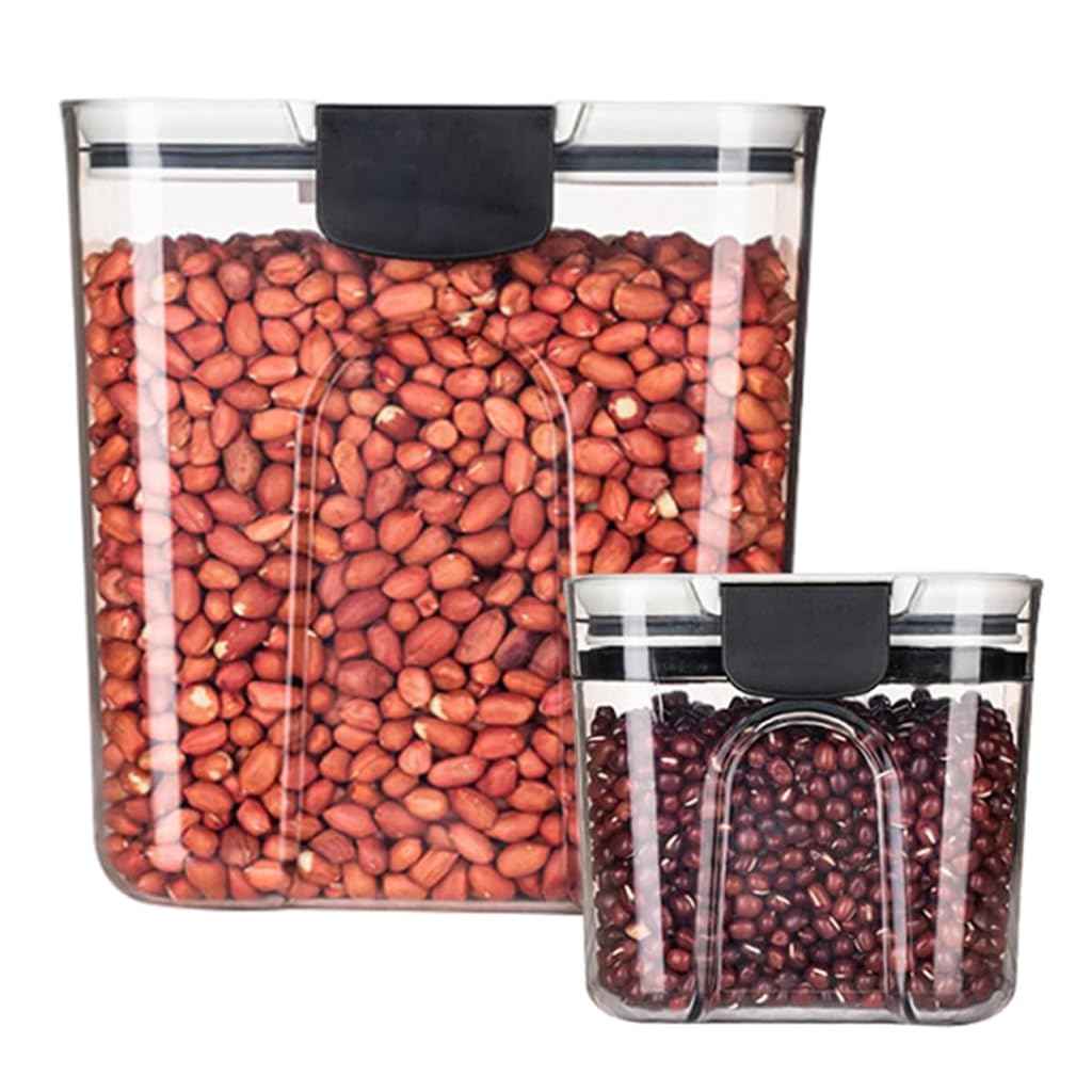 HASTHIP Glass Spice Jar Set for Kitchen Storage with 300ml Jars and Handled Lids | Food-Grade Organizer