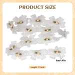 HASTHIP Lace Ribbon Trim for Crafts and Saree Borders featuring Bow Flowers 5.5 cm Width | White Decorative Lace for DIY and Gift Wrapping