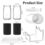 HASTHIP Seed Sprouting Jar Kit for Homemade Bean Sprouts with 32oz Glass and Stainless Steel Mesh Lid | Light Shield Sleeve and Stand