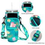 HASTHIP Bottle Carrier Bag for Stanley 40oz Tumbler with Phone Pocket and Neoprene Strap